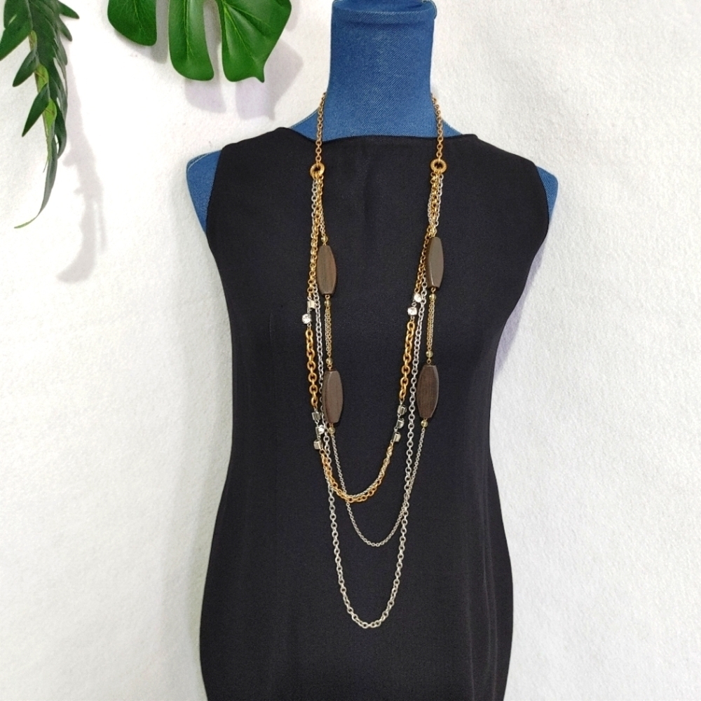 Chico's Multi Chain Long Statement Necklace